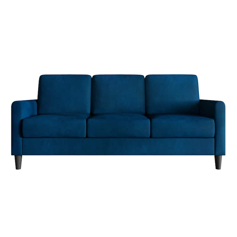 Clayfell Goliad Velvet Arm Sofa with Pocket Spring, Soft Cushions, Clean Lines Design