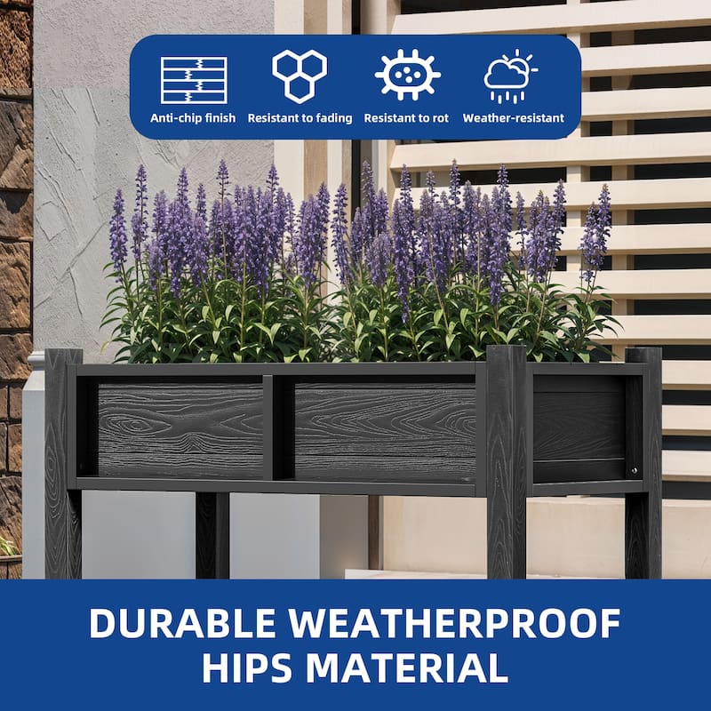 Moasis Poly Wood Raised Garden Bed Planter Box Stand for Backyard Patio Balcony