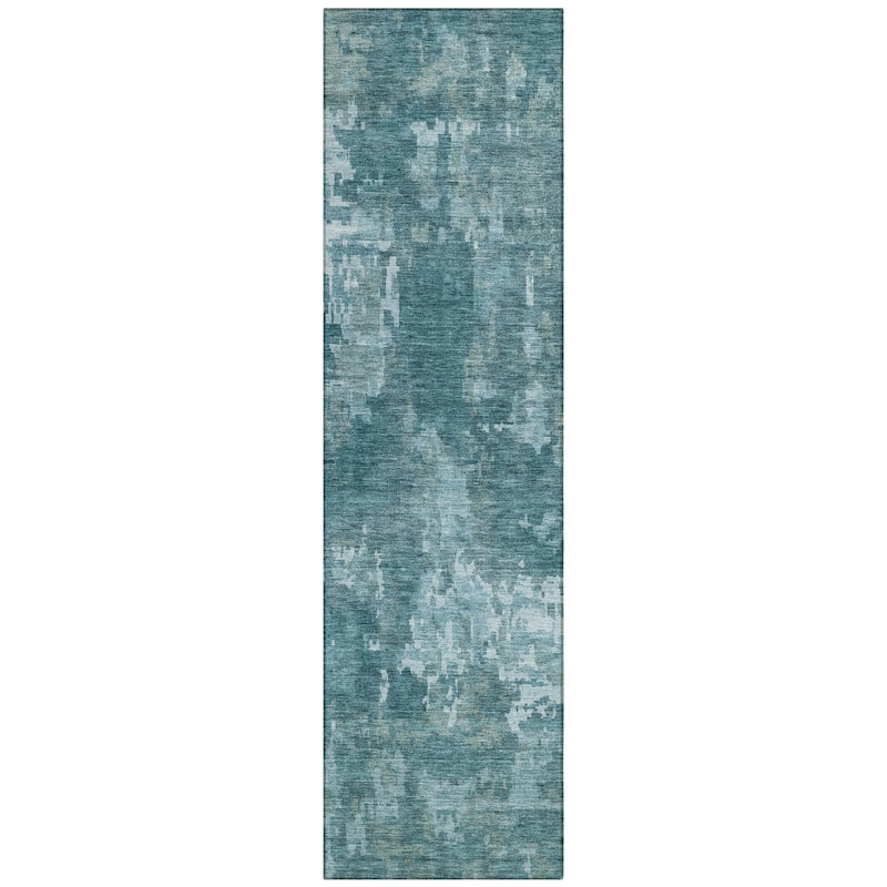 Machine Washable Indoor/ Outdoor Ombre Abstract Chantille Rug