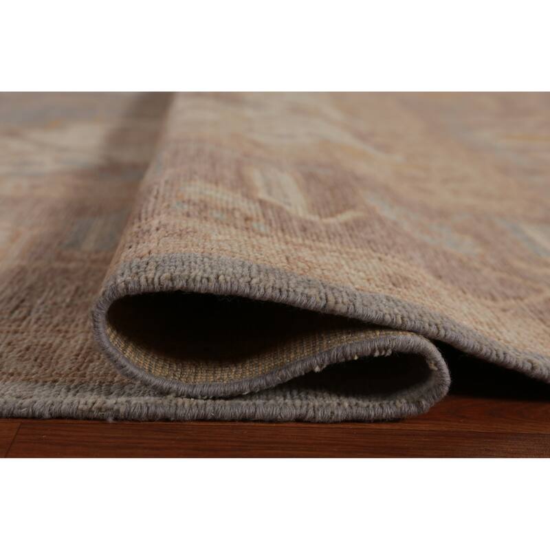 Hand Knotted Oriental 100% Wool Carpet Transitional Medallion Greys & Charcoal Oushak Area Rug - 14' 3'' X 10' 0''