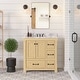 preview thumbnail 7 of 11, KitchenBathCollection Tuscany 36" Bathroom Vanity with Carrara Marble Top Driftwood