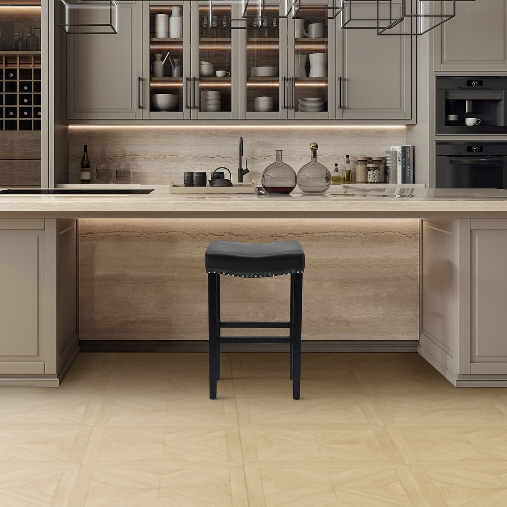 Jameson Upholstered Polyester Black 29 Inch Bar Stool