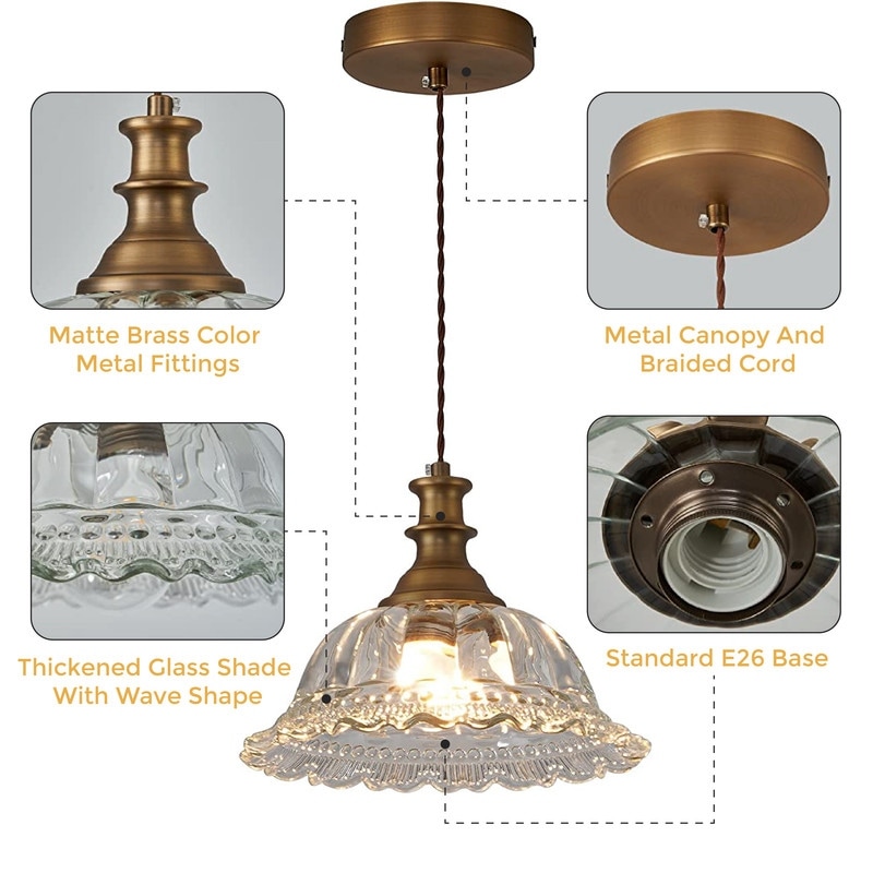Brass pendant lighting Modern hanging light fixtures Glass vintage over sink light On Sale Bed Bath Beyond 37765368