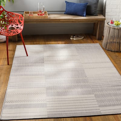 Neta Indoor/ Outdoor Color Block Stripe Area Rug