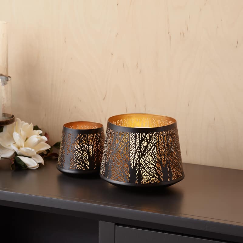 Tapered Punched Metal Candle Holder (Set of 4)