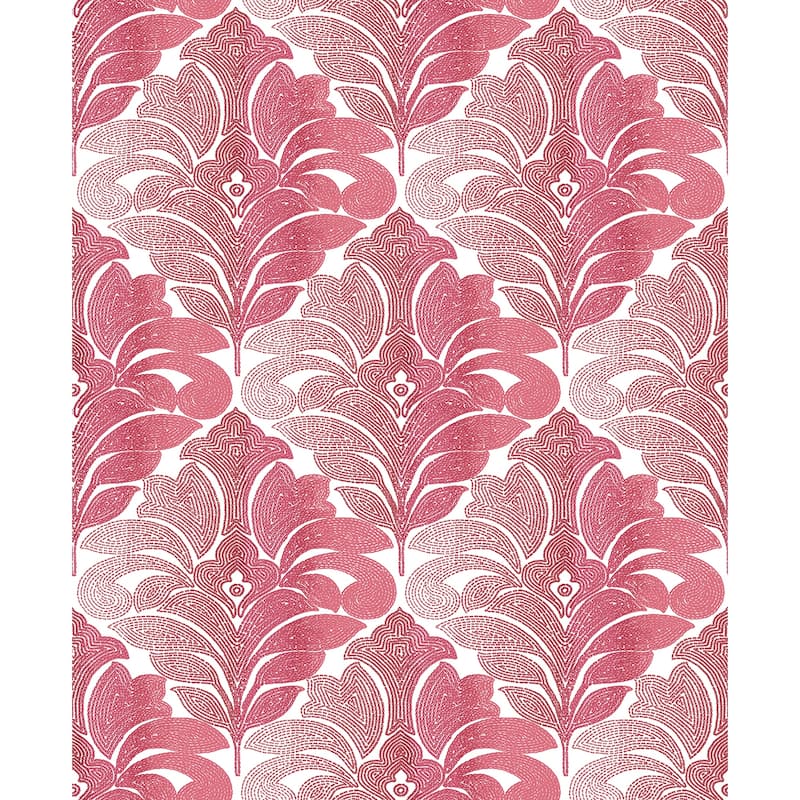 A-Street Prints Balangan Red Damask Wallpaper