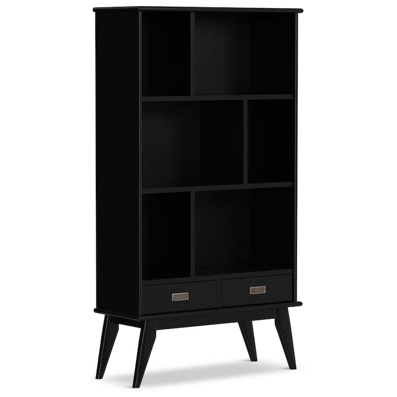 WYNDENHALL Tierney SOLID HARDWOOD 64x35 inch Modern Wide Bookcase and Storage Unit - 35"w x 14"d x 64" h