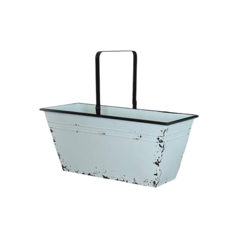 HomeRoots Set of Two Robins Egg Blue And Black Metal Cube or Bins