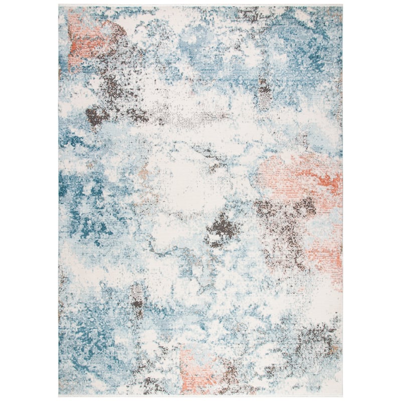 SAFAVIEH Shivan Lanie Modern & Contemporary Abstract Blue/Ivory Rug
