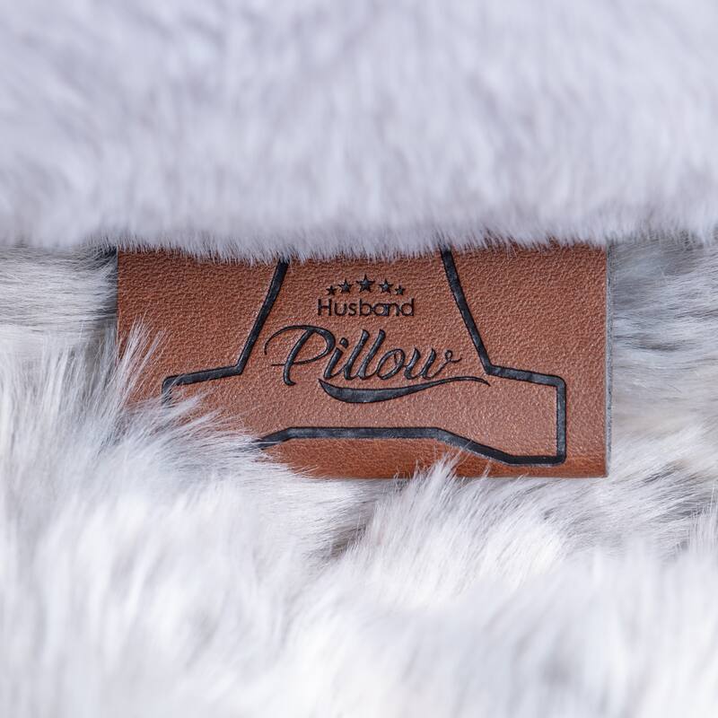 12x20 2-tone Fabulous Fake Fur Throw Pillow - Grey Arctic Wolf, 1 PCS
