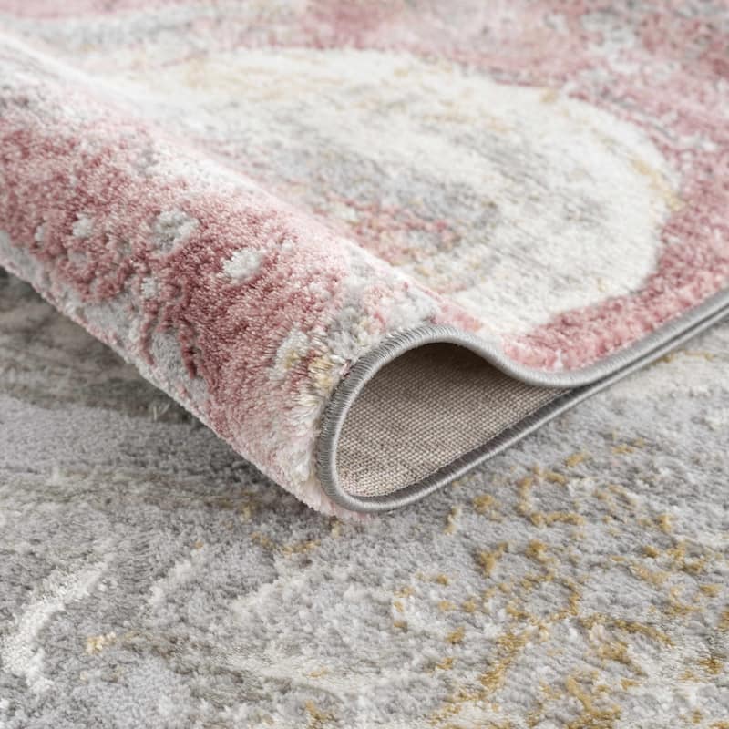 Hauteloom Liverpool Living Room, Bedroom Area Rug - Contemporary - Off White,Medium Gray,Light Gray - 9'2" x 12'