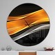 preview thumbnail 1 of 8, Designart 'Gold Pink Inward Waves' Oversized Modern Wall CLock 36 in. wide x 36 in. high