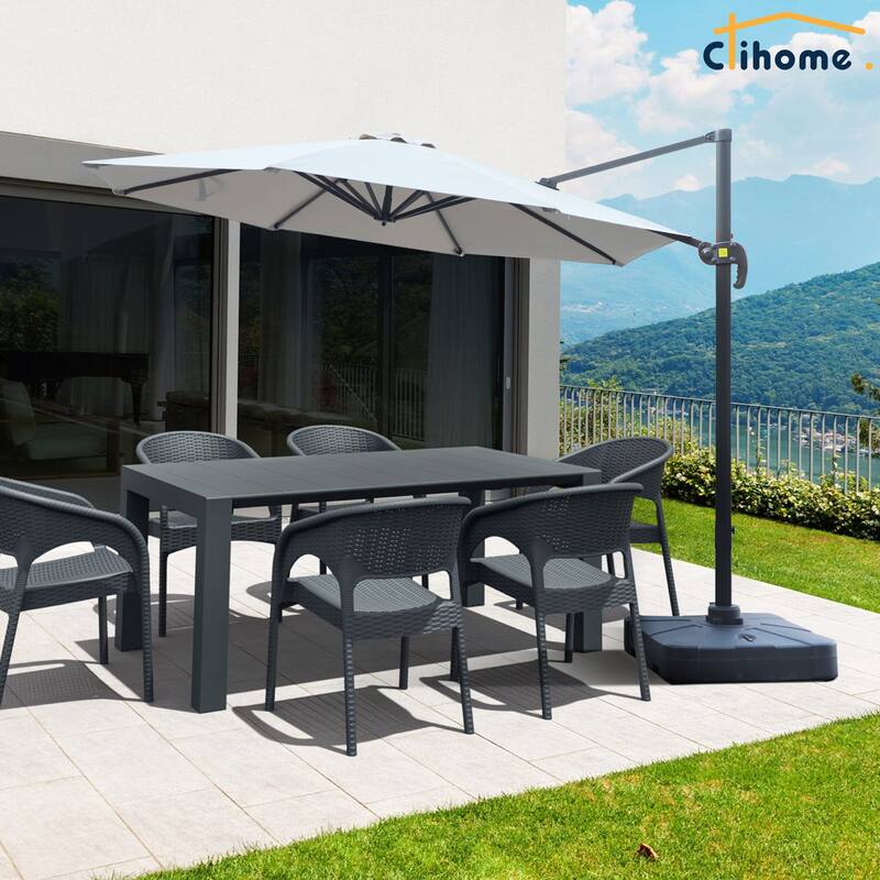 Clihome 11Ft Cantilever Umbrella With Crank And Base