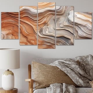 Designart "Abstract Marble With Copy Space IV" Fractals Multipanel Wall Art Print set