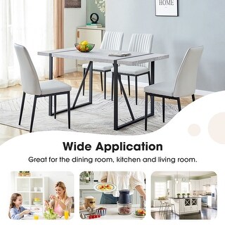 Dining Table Chairs Set for 4, Modern Faux Marble Dining Table with 4 ...