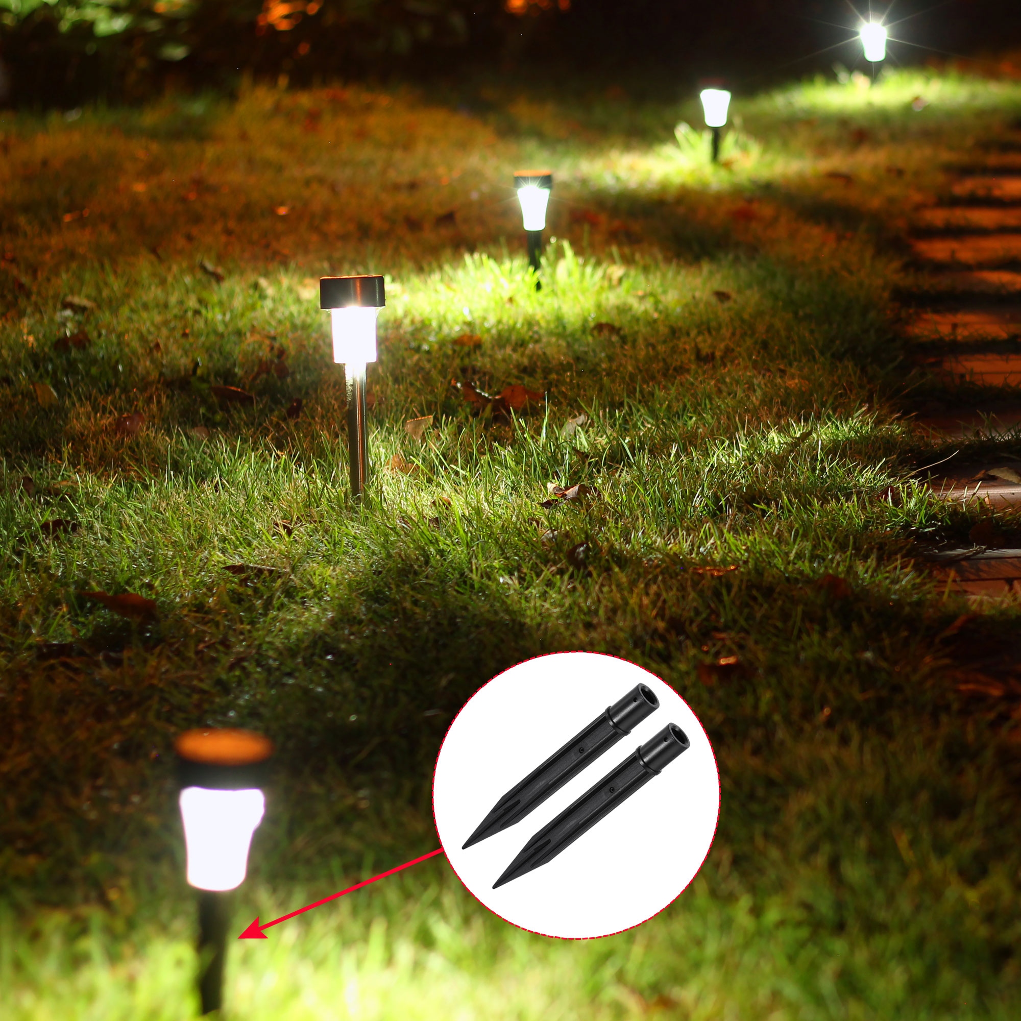 Ground spikes for solar lights discount