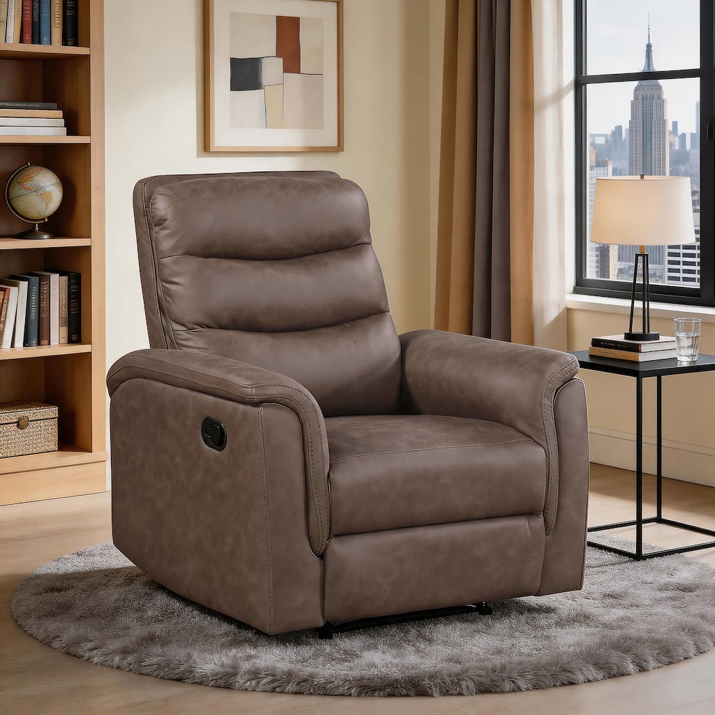 Vero 35" Microfiber Manual Reclining Chair with Wall-Hugger Design