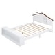 preview thumbnail 14 of 13, Full Size House Platform Bed with LED Lights and Storage, White Finish