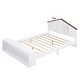 preview thumbnail 14 of 13, Wood Full Size Platform Bed with LED Lights and Storage, Platform Bed Frame with Slats Support, No Box Spring Needed
