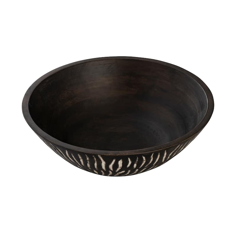 Elk Home Bradford Black Finish Wooden 12 Inch Wide Bowl