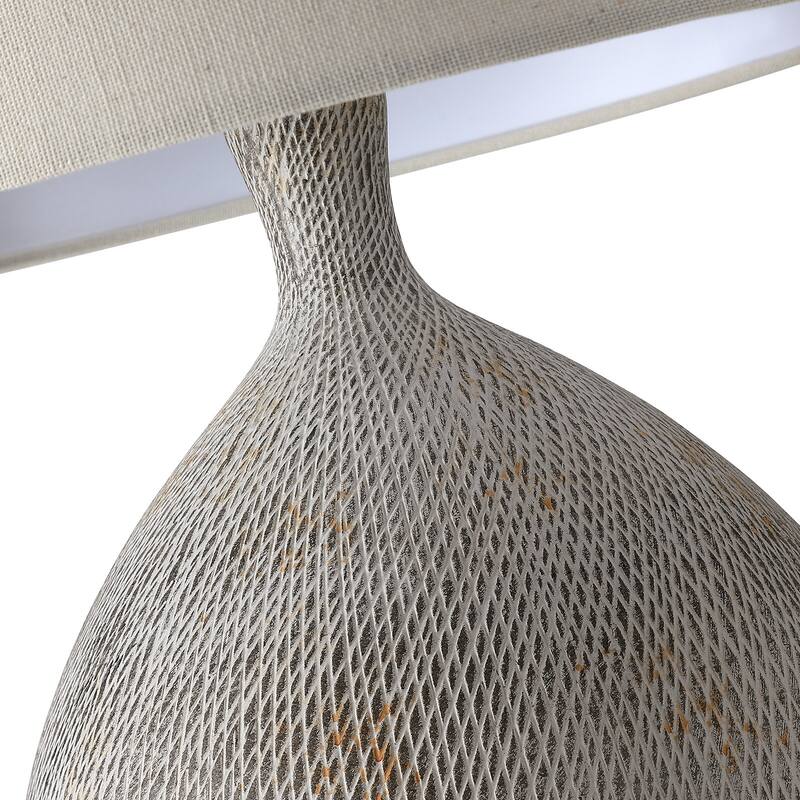 3-Way Ceramic Table Lamp with Hardback Shade - 22 in. H