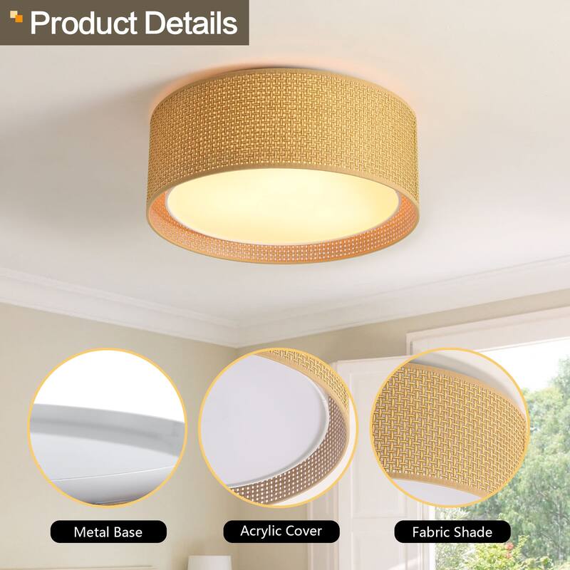 WINGBO 16 inch 3-Light and 20 inch 5-Light Flush Mount Light