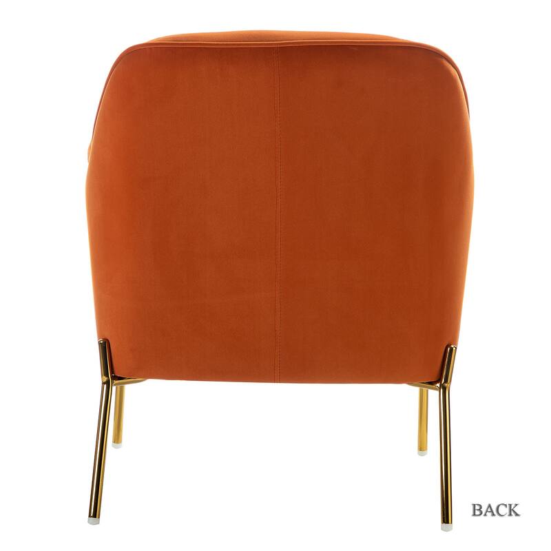 Barbara Modern Velvet Accent Chair for Bedroom with Metal Legs by HULALA HOME
