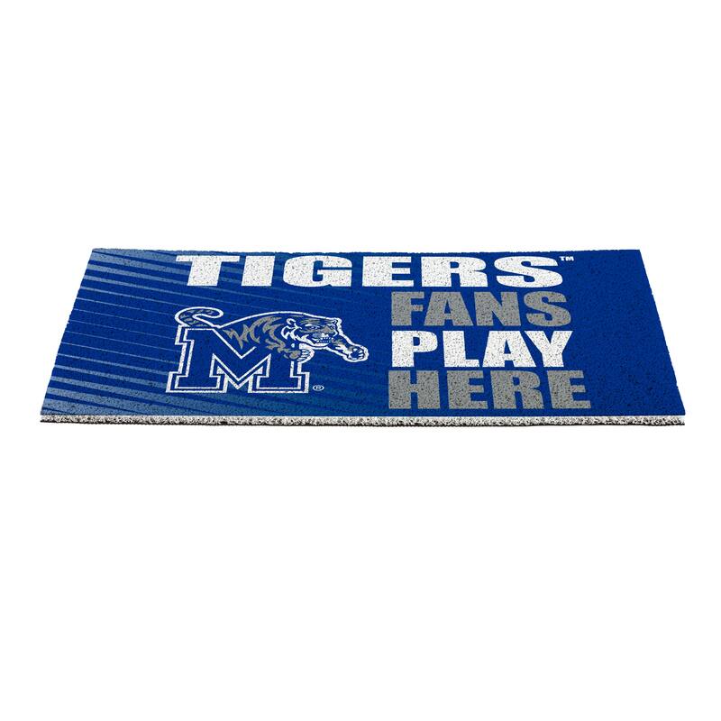 28 in. x 16 in. University of Memphis "Fans Play Here" PVC Door Mat