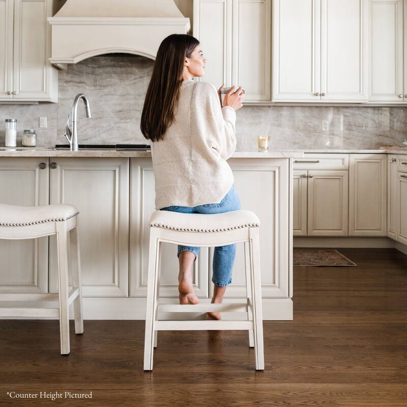 Maven Lane Adrien Saddle Kitchen Stool