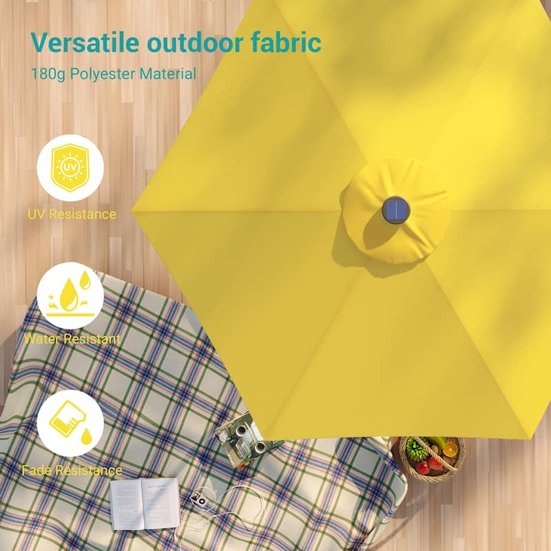 Bonosuki 7.5Ft LED Patio Market Umbrella Outdoor Table Umbrella