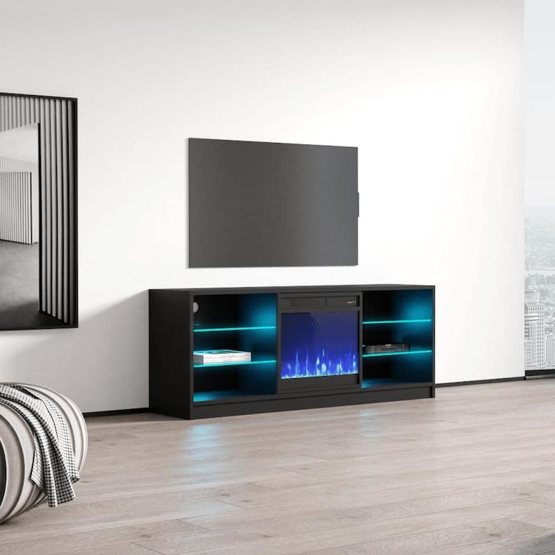 Manhattan Electric Fireplace Modern 58" TV Stand