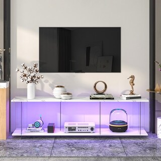 Modern TV Stand TV Cabinet Side Cabinets With Multi-Storage Space - Bed ...