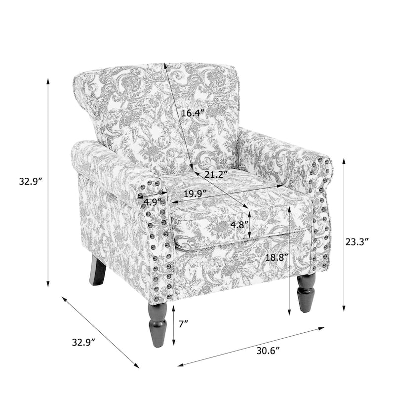 Mid-Century Modern Accent Chairs with Nailhead Trim