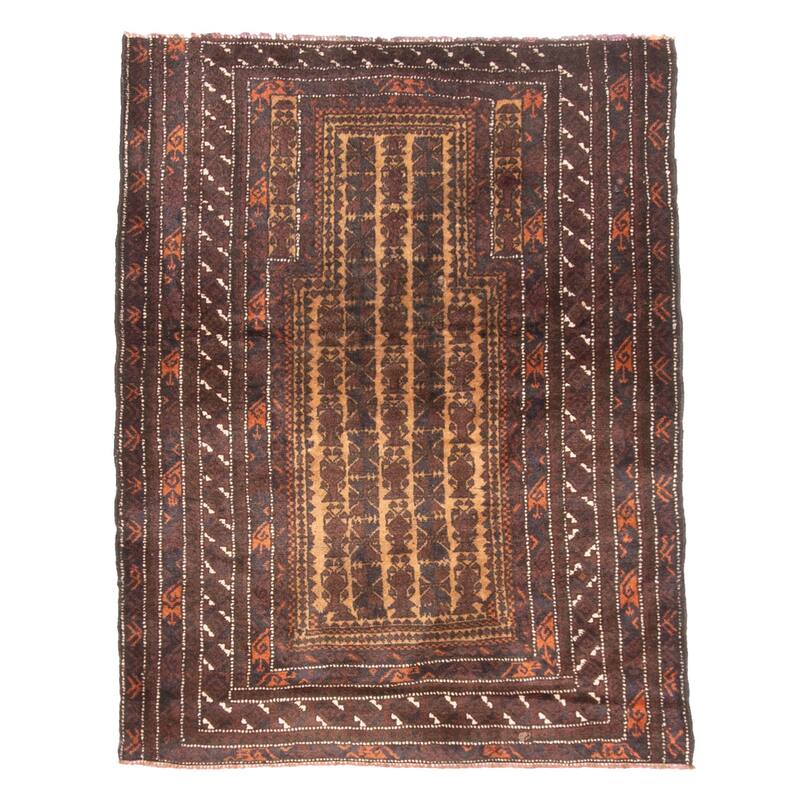 ECARPETGALLERY Hand-knotted Teimani Light Brown Wool Rug - 3'0 x 3'9