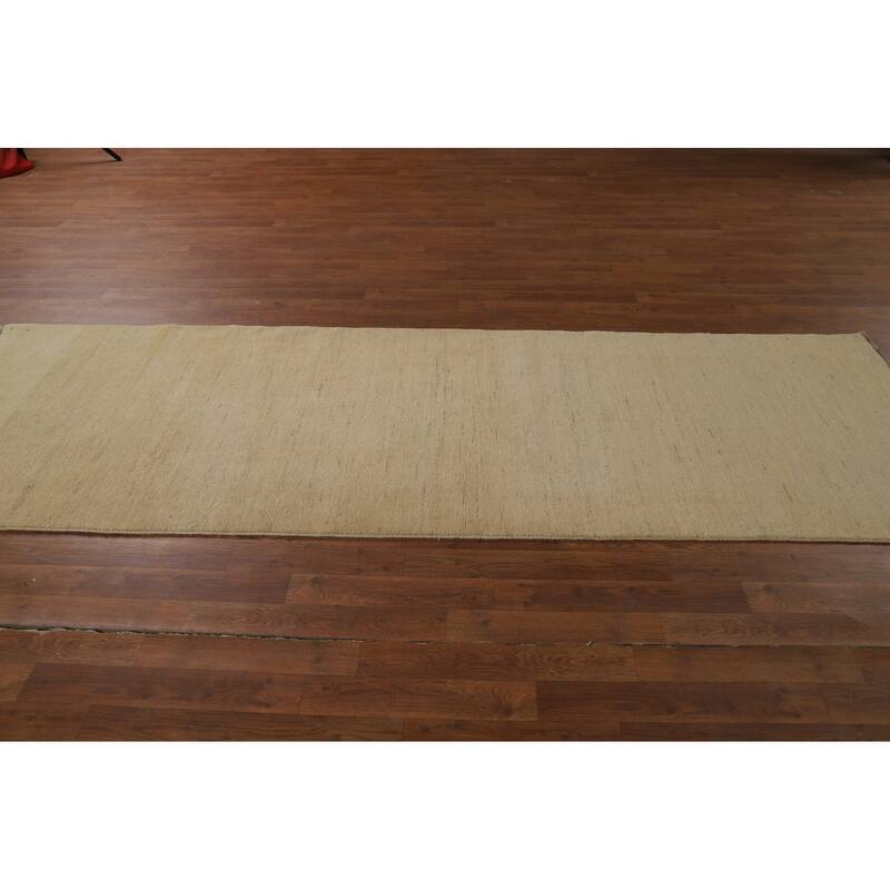 Gabbeh Modern Runner Rug Handmade Wool Carpet - 3'1"x 9'9"