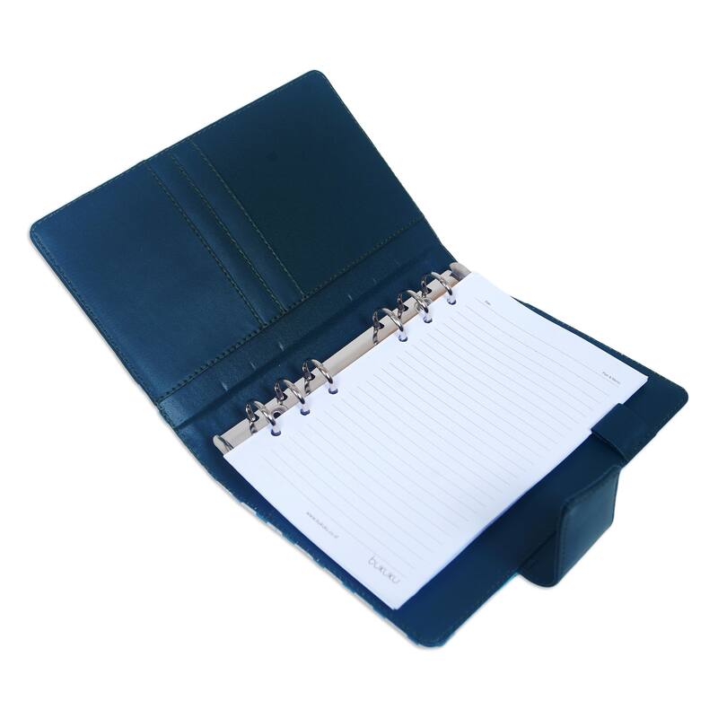 Novica Handmade Ivy Geometry Batik Cotton Planner