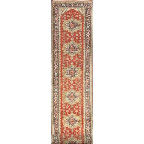 Geometric Heriz Oriental Long Wool Runner Rug Handmade Hallway Carpet - 2'5" x 19'10"