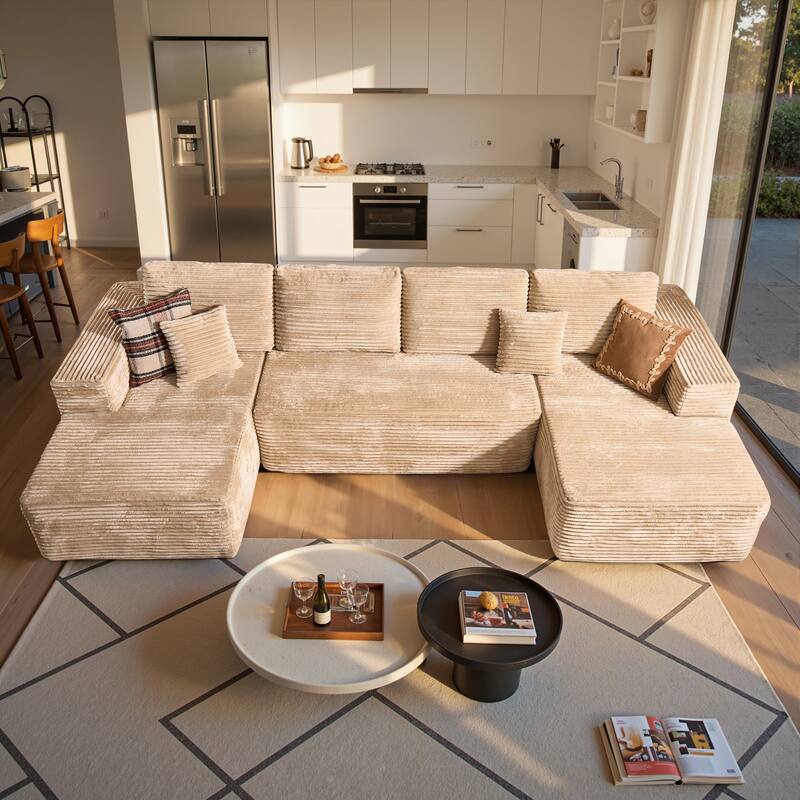 VIOS No-Assembly Plush Fabric Sofa Set​