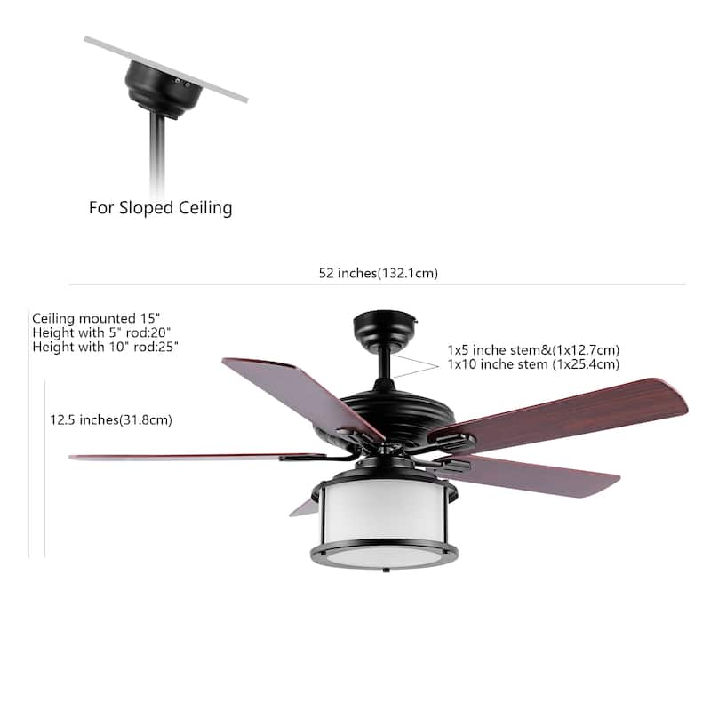 Cammy 52" 2-Light Bohemian Farmhouse Iron LED CEILING FAN, by JONATHAN Y