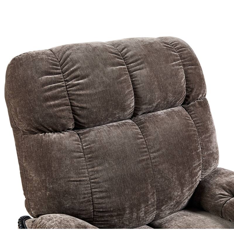 Electric Lift Recliner Sofa with Massage and Heating, 8 Vibrating Points, 1 Lumbar Heating Point, Adjustable Backrest Footrest
