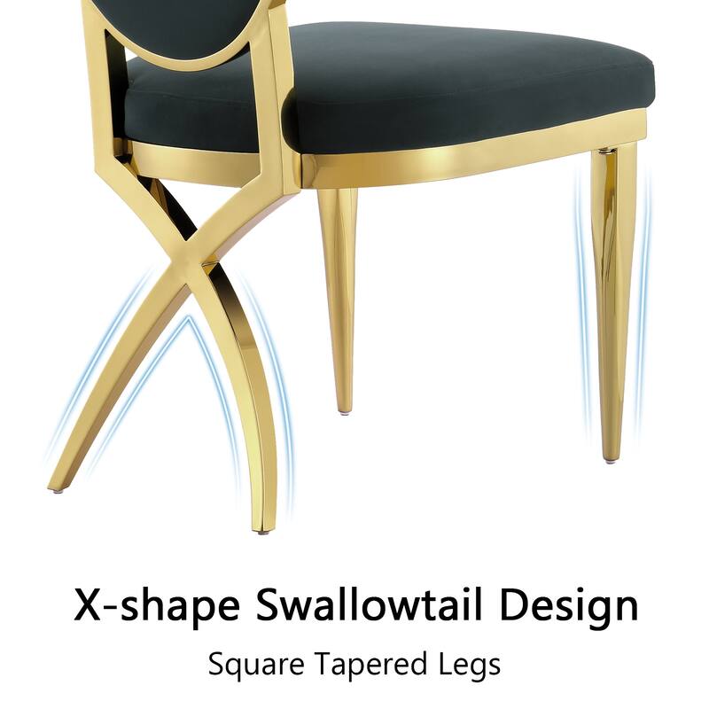 Mid-Century Modern Velvet Upholstered Side Chair with Metal Frame and Polished Stainless steel Legs