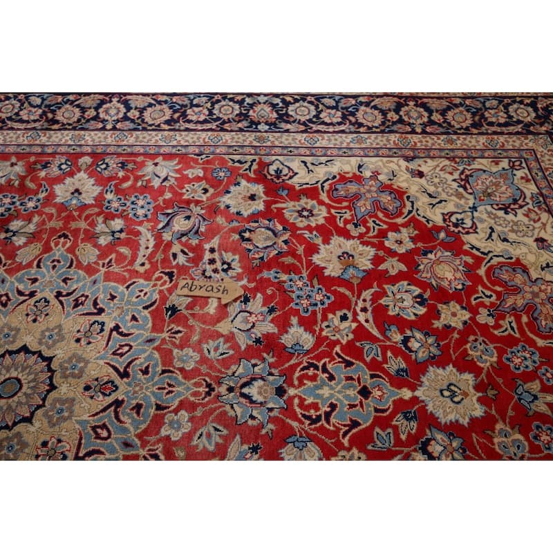 Traditional Najafabad Vintage Persian Rug Hand-Knotted Wool Carpet - 9'4" x 13'2"