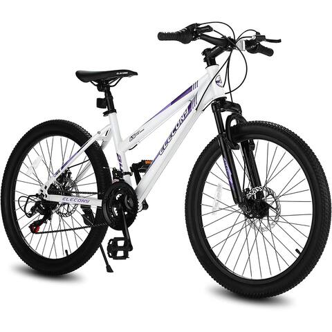 Elecony 26 inch Mountain Bike for Teenagers Girls Women, Shimano 21 Speeds Gear MTB with Dual Disc Brakes
