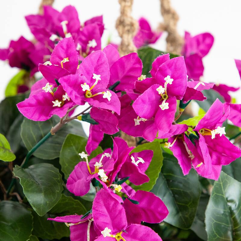28-in UV Resistant Artificial Bougainvillea in Hanging Basket