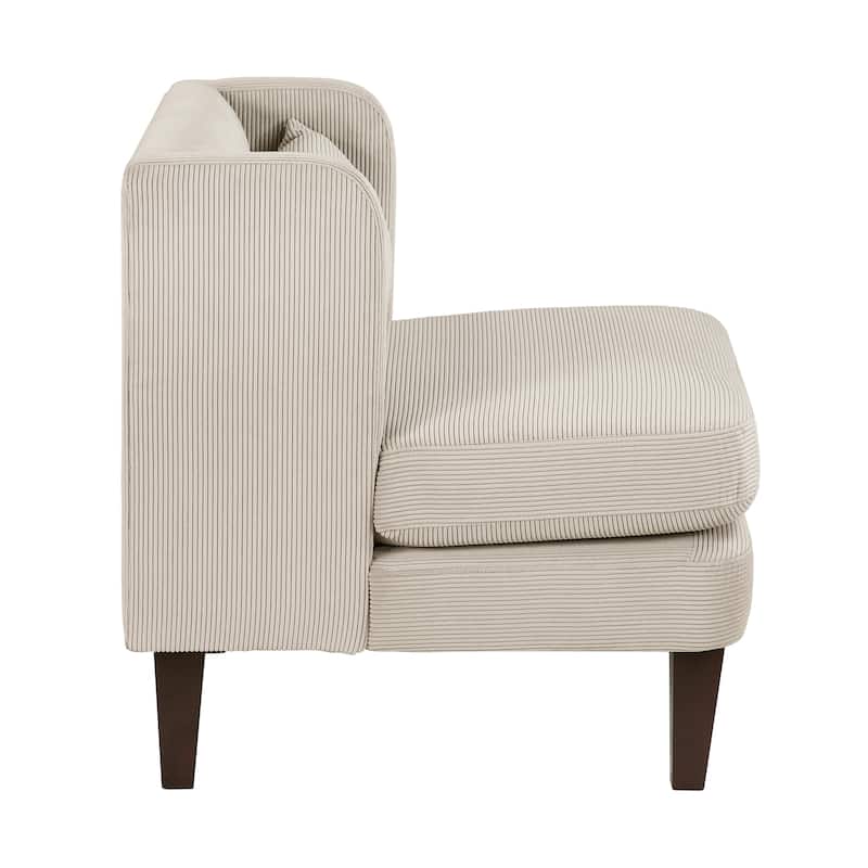 Clara 27.5" Corduroy Fabric Accent Chair - Matching Pillow