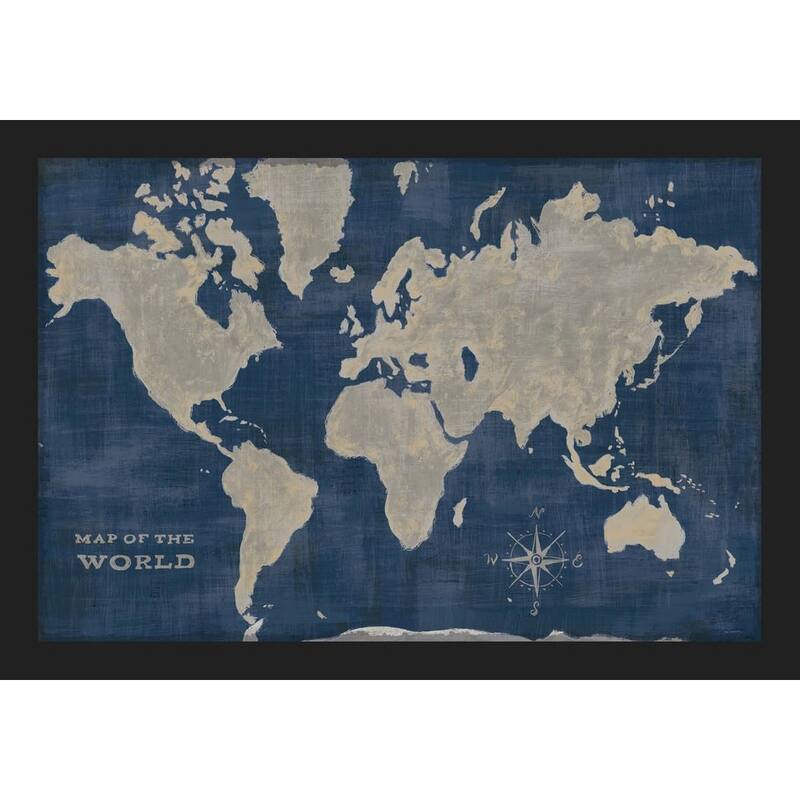 World Map Collage Deep Framed Poster
