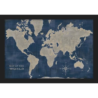 World Map Collage Deep Framed Poster