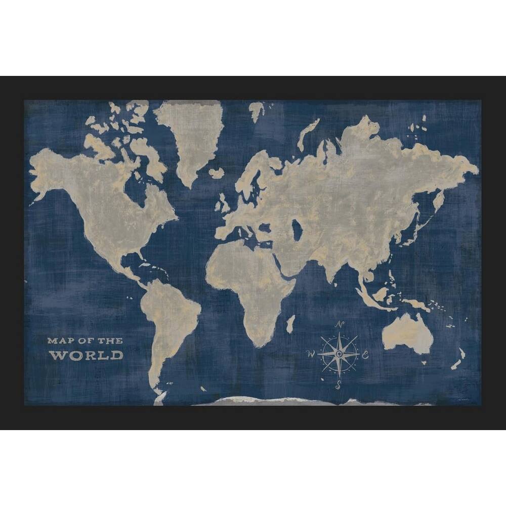 World Map Collage Deep Framed Poster