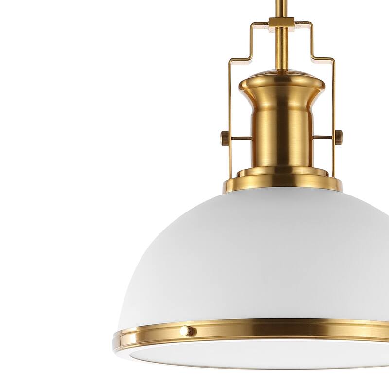 Deere Adjustable Iron/Glass Vintage LED Dome Pendant, by JONATHAN Y