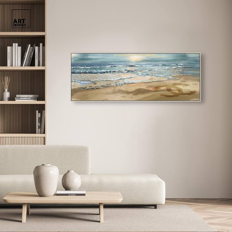 Relaxing Time at Beach Panoramic Canvas by Art Remedy